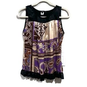 Vintage Silk Women's Top in Purple and Black